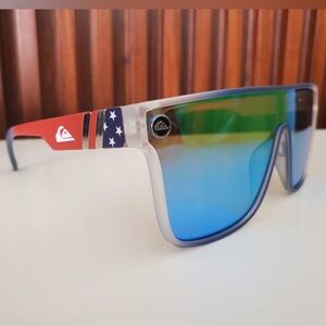 Quiksilver Red and Blue Shield Unisex Sunglasses
